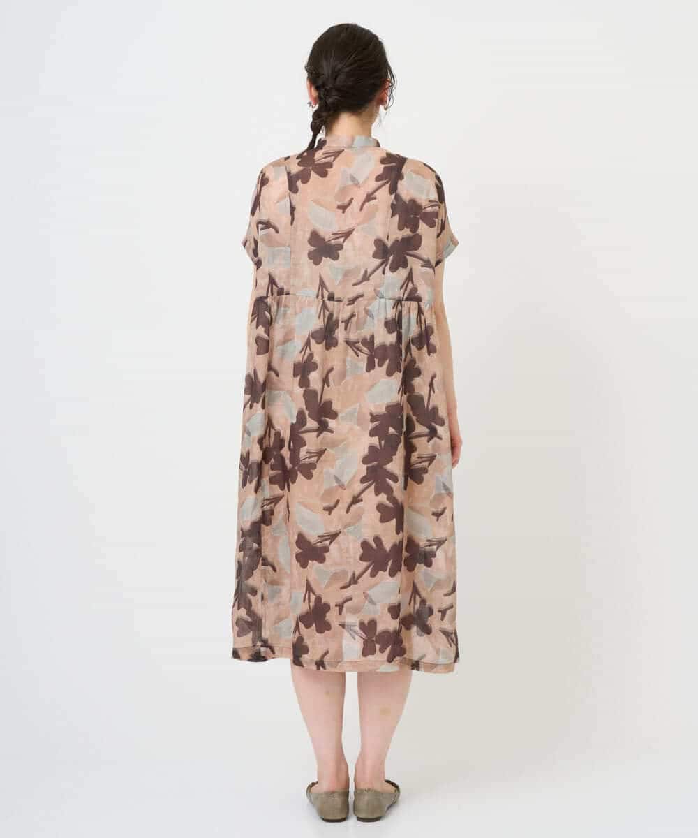 NHEHE62390 GIANNI LO GIUDICE(小さいサイズ)(メゾン ドゥ サンク) リネンフラワープリントワンピース ベージュ