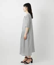 NHEHF80330 GIANNI LO GIUDICE(小さいサイズ)(メゾン ドゥ サンク) 綿麻ワッシャーアシンメトリー切替ワンピース アイボリー