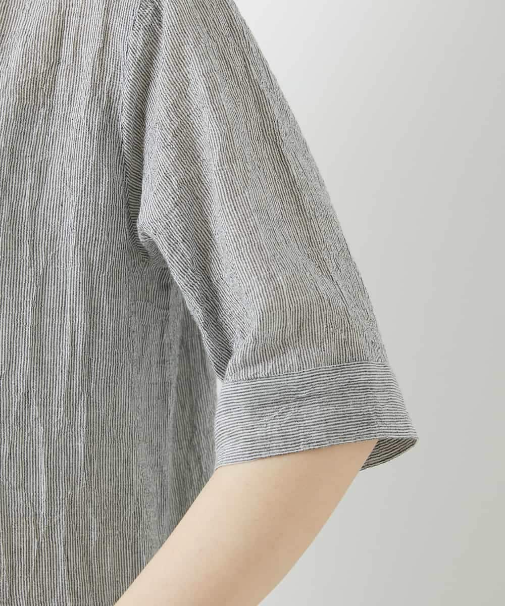 NHEHF80330 GIANNI LO GIUDICE(小さいサイズ)(メゾン ドゥ サンク) 綿麻ワッシャーアシンメトリー切替ワンピース アイボリー