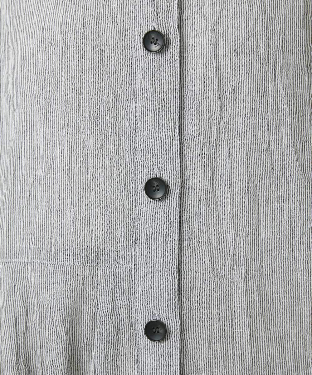 NHEHF80330 GIANNI LO GIUDICE(小さいサイズ)(メゾン ドゥ サンク) 綿麻ワッシャーアシンメトリー切替ワンピース アイボリー