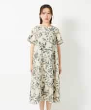 NHEHF91360 GIANNI LO GIUDICE(小さいサイズ)(メゾン ドゥ サンク) 淡彩フラワープリントワンピース ベージュ