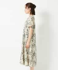 NHEHF91360 GIANNI LO GIUDICE(小さいサイズ)(メゾン ドゥ サンク) 淡彩フラワープリントワンピース ベージュ