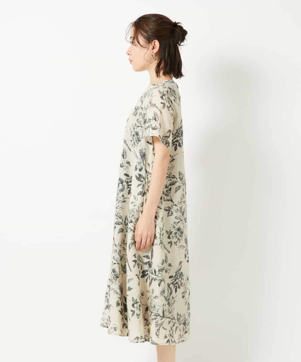 NHEHF91360 GIANNI LO GIUDICE(小さいサイズ)(メゾン ドゥ サンク) 淡彩フラワープリントワンピース ベージュ