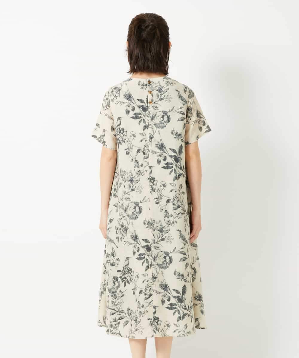 NHEHF91360 GIANNI LO GIUDICE(小さいサイズ)(メゾン ドゥ サンク) 淡彩フラワープリントワンピース ベージュ