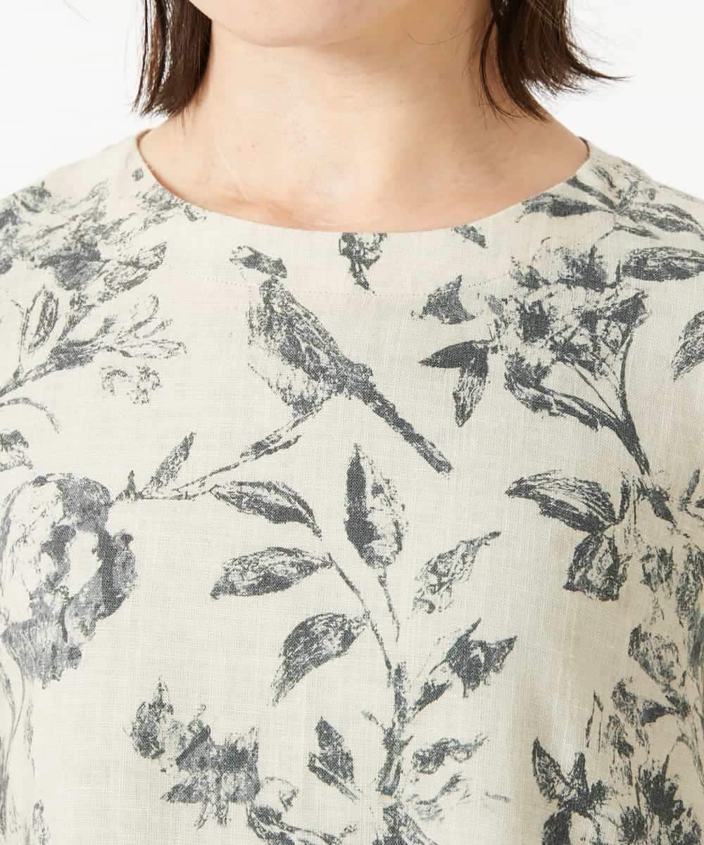 NHEHF91360 GIANNI LO GIUDICE(小さいサイズ)(メゾン ドゥ サンク) 淡彩フラワープリントワンピース ベージュ