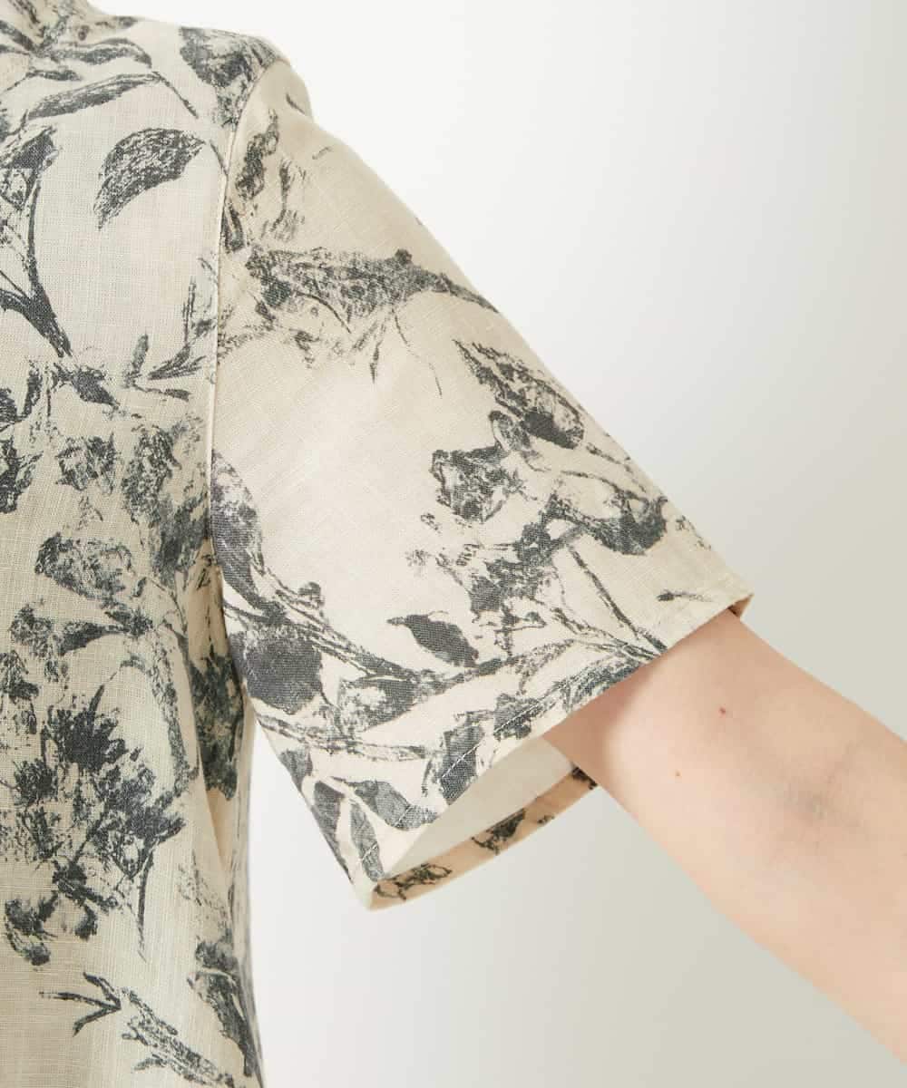 NHEHF91360 GIANNI LO GIUDICE(小さいサイズ)(メゾン ドゥ サンク) 淡彩フラワープリントワンピース ベージュ