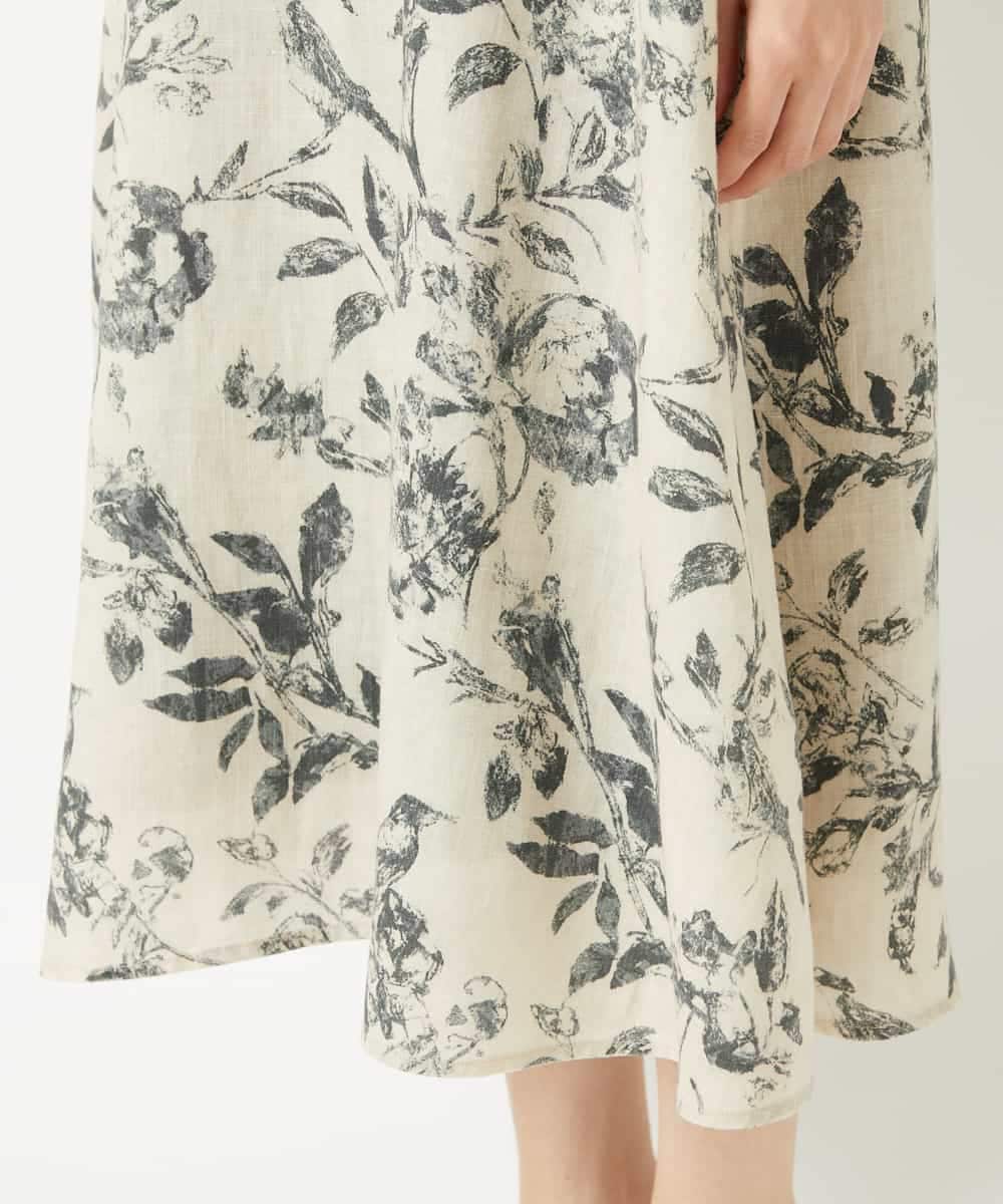 NHEHF91360 GIANNI LO GIUDICE(小さいサイズ)(メゾン ドゥ サンク) 淡彩フラワープリントワンピース ベージュ