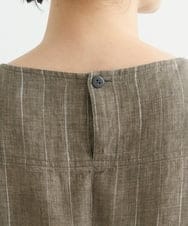 NHEHT01390 GIANNI LO GIUDICE(小さいサイズ)(メゾン ドゥ サンク) リネン段染めラインワンピース モカ系(ストライプ柄)