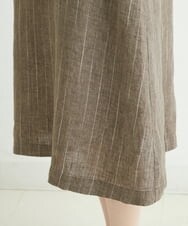 NHEHT01390 GIANNI LO GIUDICE(小さいサイズ)(メゾン ドゥ サンク) リネン段染めラインワンピース モカ系(ストライプ柄)
