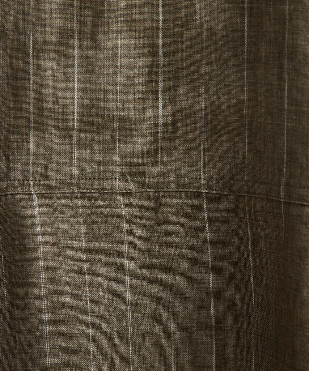 NHEHT01390 GIANNI LO GIUDICE(小さいサイズ)(メゾン ドゥ サンク) リネン段染めラインワンピース モカ系(ストライプ柄)