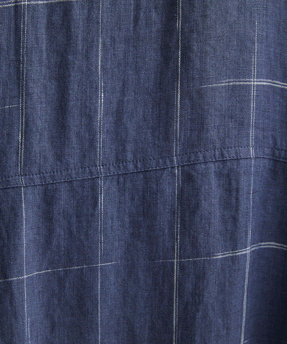NHEHT01390 GIANNI LO GIUDICE(小さいサイズ)(メゾン ドゥ サンク) リネン段染めラインワンピース モカ系(ストライプ柄)