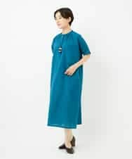 NHEJB01360 GIANNI LO GIUDICE(小さいサイズ)(メゾン ドゥ サンク) [日本製]ミラクルウェーブワンピース ターコイズブルー