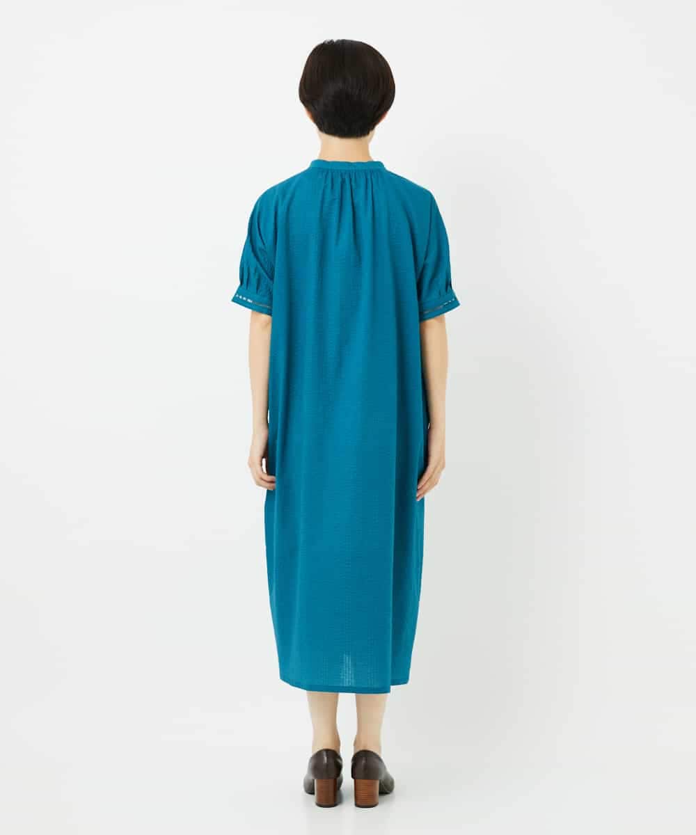 NHEJB01360 GIANNI LO GIUDICE(小さいサイズ)(メゾン ドゥ サンク) [日本製]ミラクルウェーブワンピース ターコイズブルー