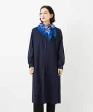 NHEJB10390 GIANNI LO GIUDICE(小さいサイズ)(メゾン ドゥ サンク) コットンローンピンタックロングブラウス ネイビー