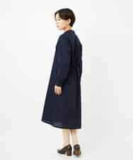NHEJB10390 GIANNI LO GIUDICE(小さいサイズ)(メゾン ドゥ サンク) コットンローンピンタックロングブラウス ネイビー