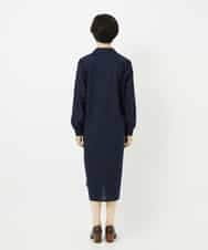 NHEJB10390 GIANNI LO GIUDICE(小さいサイズ)(メゾン ドゥ サンク) コットンローンピンタックロングブラウス ネイビー