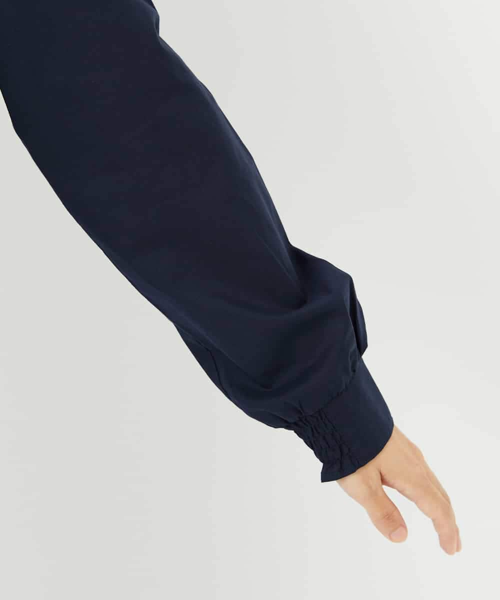 NHEJB10390 GIANNI LO GIUDICE(小さいサイズ)(メゾン ドゥ サンク) コットンローンピンタックロングブラウス ネイビー