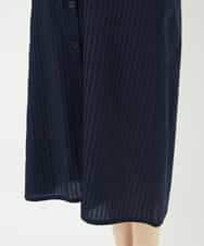 NHEJB10390 GIANNI LO GIUDICE(小さいサイズ)(メゾン ドゥ サンク) コットンローンピンタックロングブラウス ネイビー