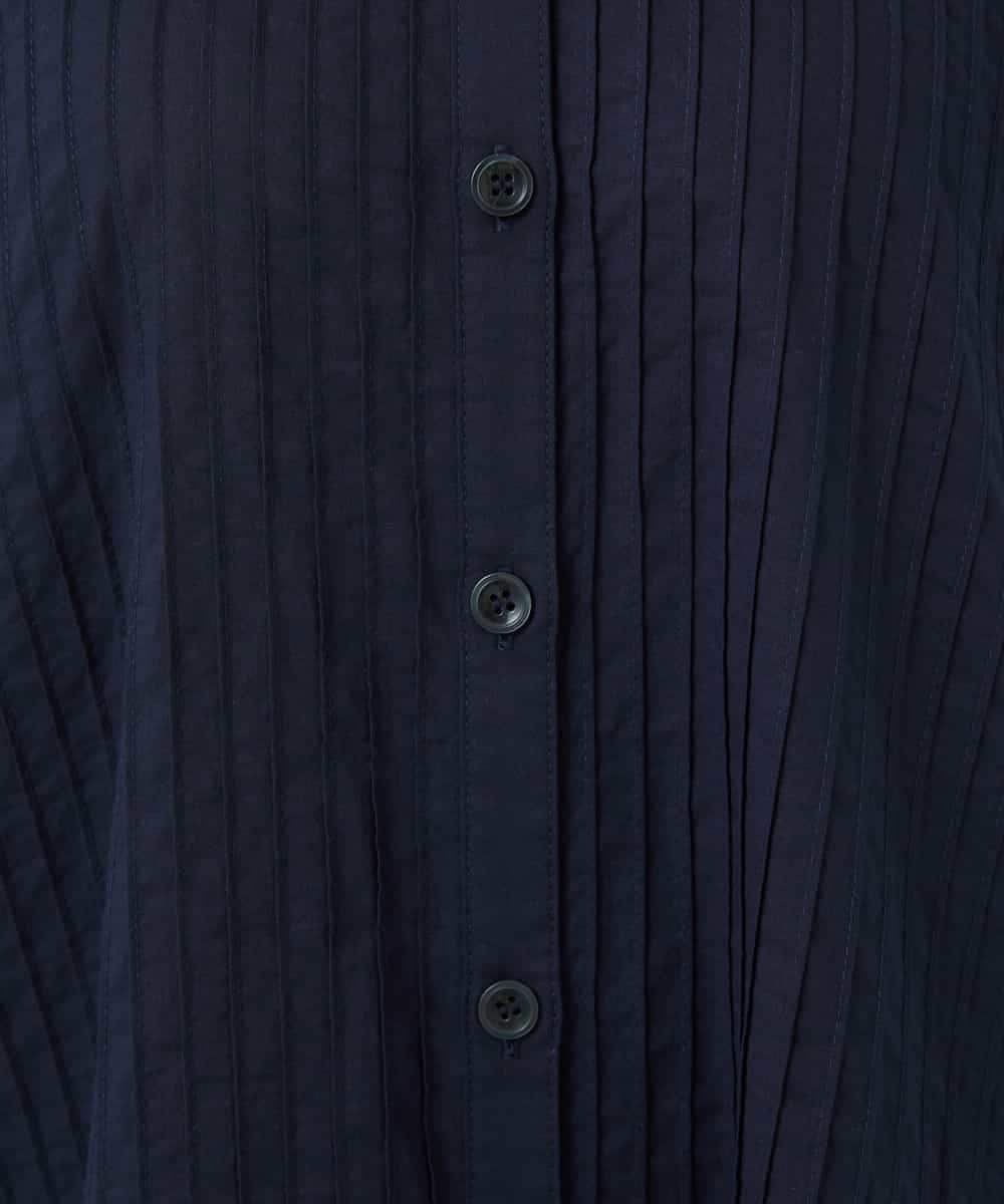 NHEJB10390 GIANNI LO GIUDICE(小さいサイズ)(メゾン ドゥ サンク) コットンローンピンタックロングブラウス ネイビー