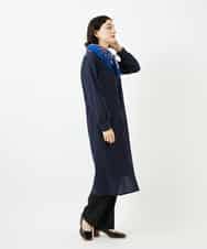 NHEJB10390 GIANNI LO GIUDICE(小さいサイズ)(メゾン ドゥ サンク) コットンローンピンタックロングブラウス ネイビー