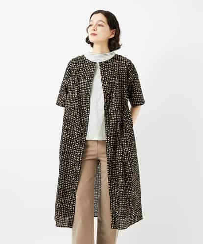 NHEJB11390 GIANNI LO GIUDICE(小さいサイズ) [日本製]ミラクルウェーブブロックプリントワンピース