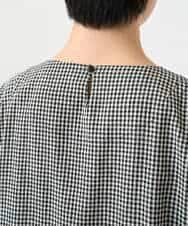 NHEJC90330 GIANNI LO GIUDICE(小さいサイズ)(メゾン ドゥ サンク) コットンリネンコクーンラインワンピース ギンガムチェック