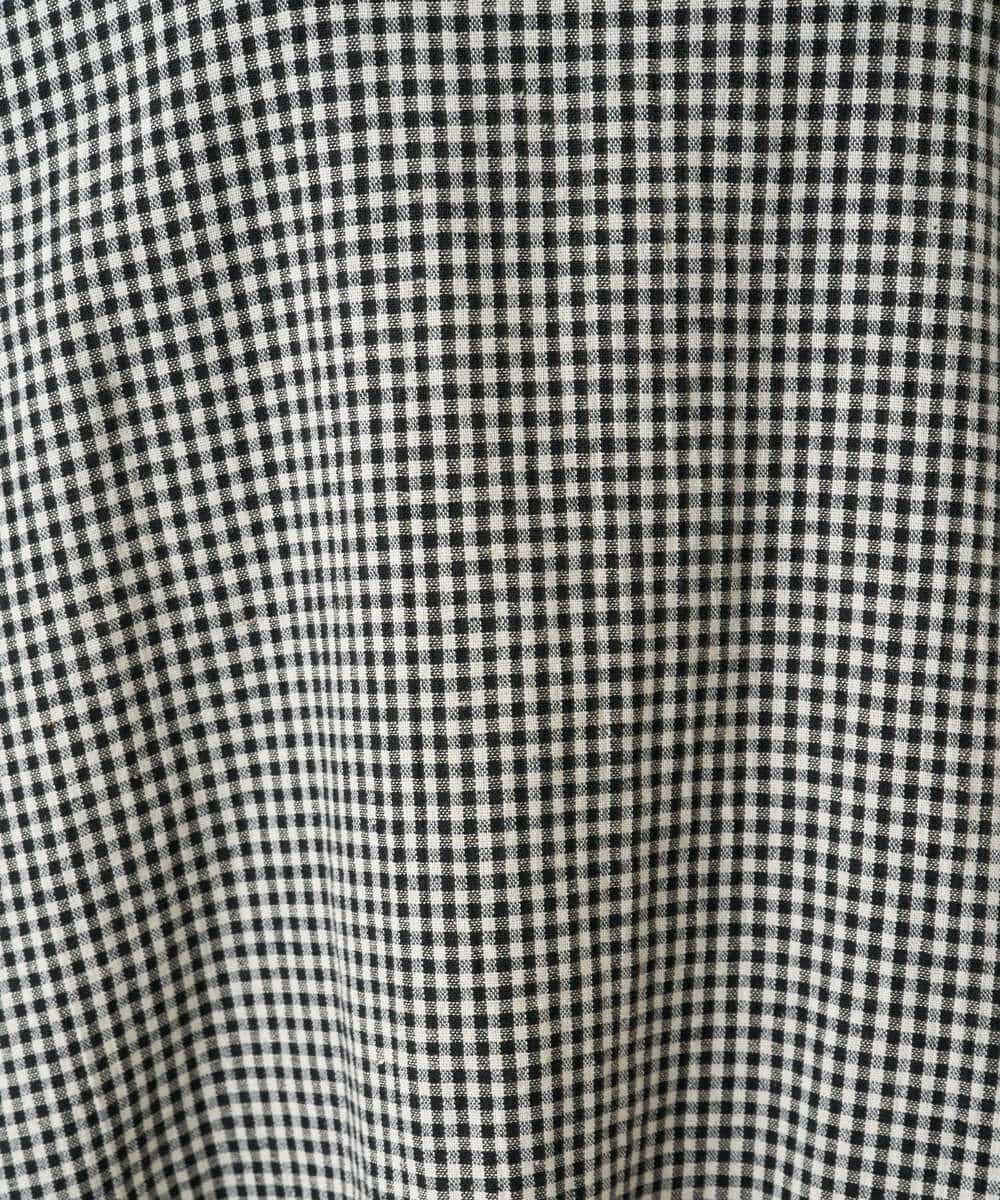 NHEJC90330 GIANNI LO GIUDICE(小さいサイズ)(メゾン ドゥ サンク) コットンリネンコクーンラインワンピース ギンガムチェック