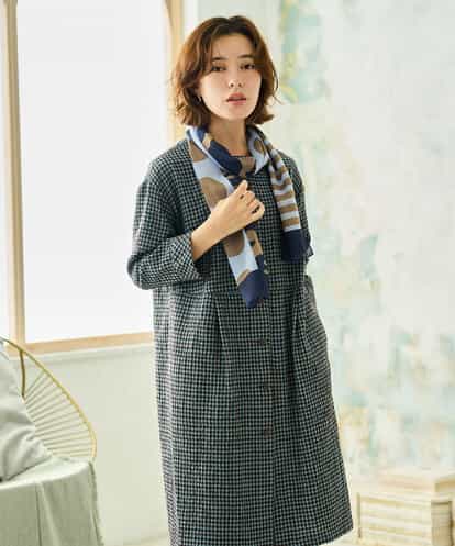 NHEJD19390 GIANNI LO GIUDICE(小さいサイズ) [日本製]コットンウールギンガムチェックシャツワンピース