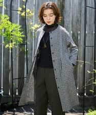 NHEJD19390 GIANNI LO GIUDICE(小さいサイズ)(メゾン ドゥ サンク) [日本製]コットンウールギンガムチェックシャツワンピース ブルー