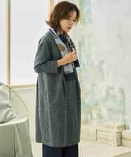 NHEJD19390 GIANNI LO GIUDICE(小さいサイズ)(メゾン ドゥ サンク) [日本製]コットンウールギンガムチェックシャツワンピース ブルー