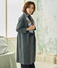 NHEJD19390 GIANNI LO GIUDICE(小さいサイズ)(メゾン ドゥ サンク) [日本製]コットンウールギンガムチェックシャツワンピース ブルー