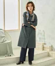 NHEJD19390 GIANNI LO GIUDICE(小さいサイズ)(メゾン ドゥ サンク) [日本製]コットンウールギンガムチェックシャツワンピース ブルー