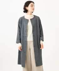 NHEJD19390 GIANNI LO GIUDICE(小さいサイズ)(メゾン ドゥ サンク) [日本製]コットンウールギンガムチェックシャツワンピース ブルー