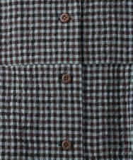 NHEJD19390 GIANNI LO GIUDICE(小さいサイズ)(メゾン ドゥ サンク) [日本製]コットンウールギンガムチェックシャツワンピース ブルー