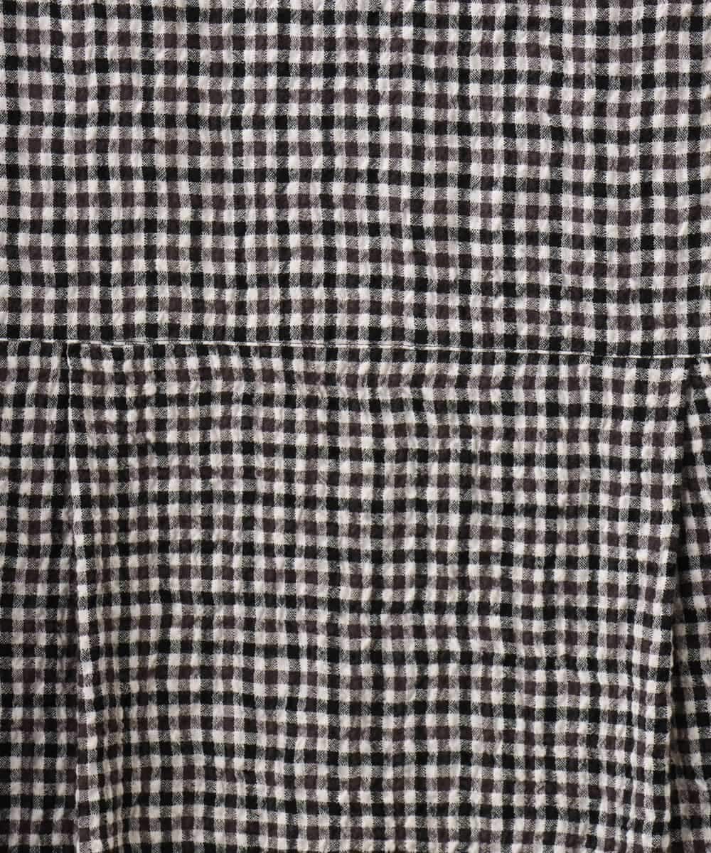 NHEJD19390 GIANNI LO GIUDICE(小さいサイズ)(メゾン ドゥ サンク) [日本製]コットンウールギンガムチェックシャツワンピース ブルー