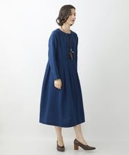 NHEJS14450 GIANNI LO GIUDICE(小さいサイズ)(メゾン ドゥ サンク) 二重織ガーゼデニムワンピース ネイビー