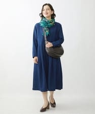 NHEJS14450 GIANNI LO GIUDICE(小さいサイズ)(メゾン ドゥ サンク) 二重織ガーゼデニムワンピース ネイビー
