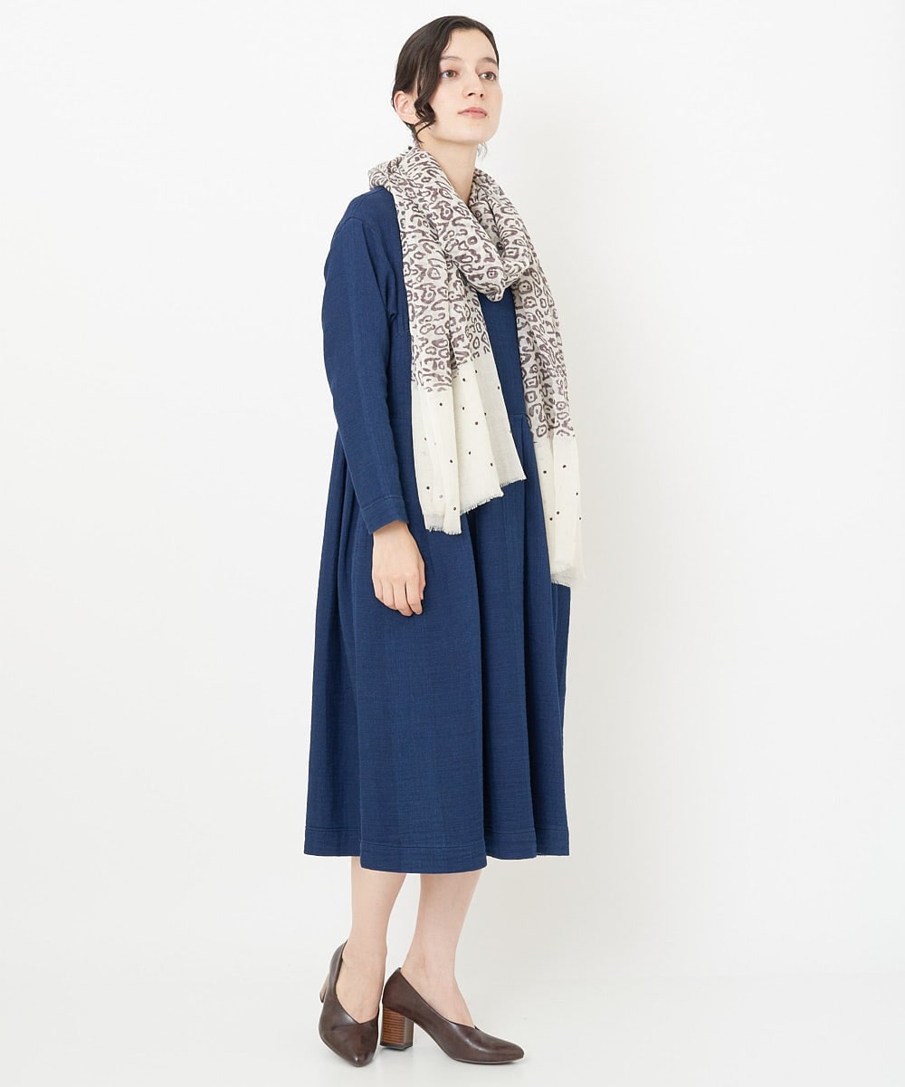 NHEJS14450 GIANNI LO GIUDICE(小さいサイズ)(メゾン ドゥ サンク) 二重織ガーゼデニムワンピース ネイビー