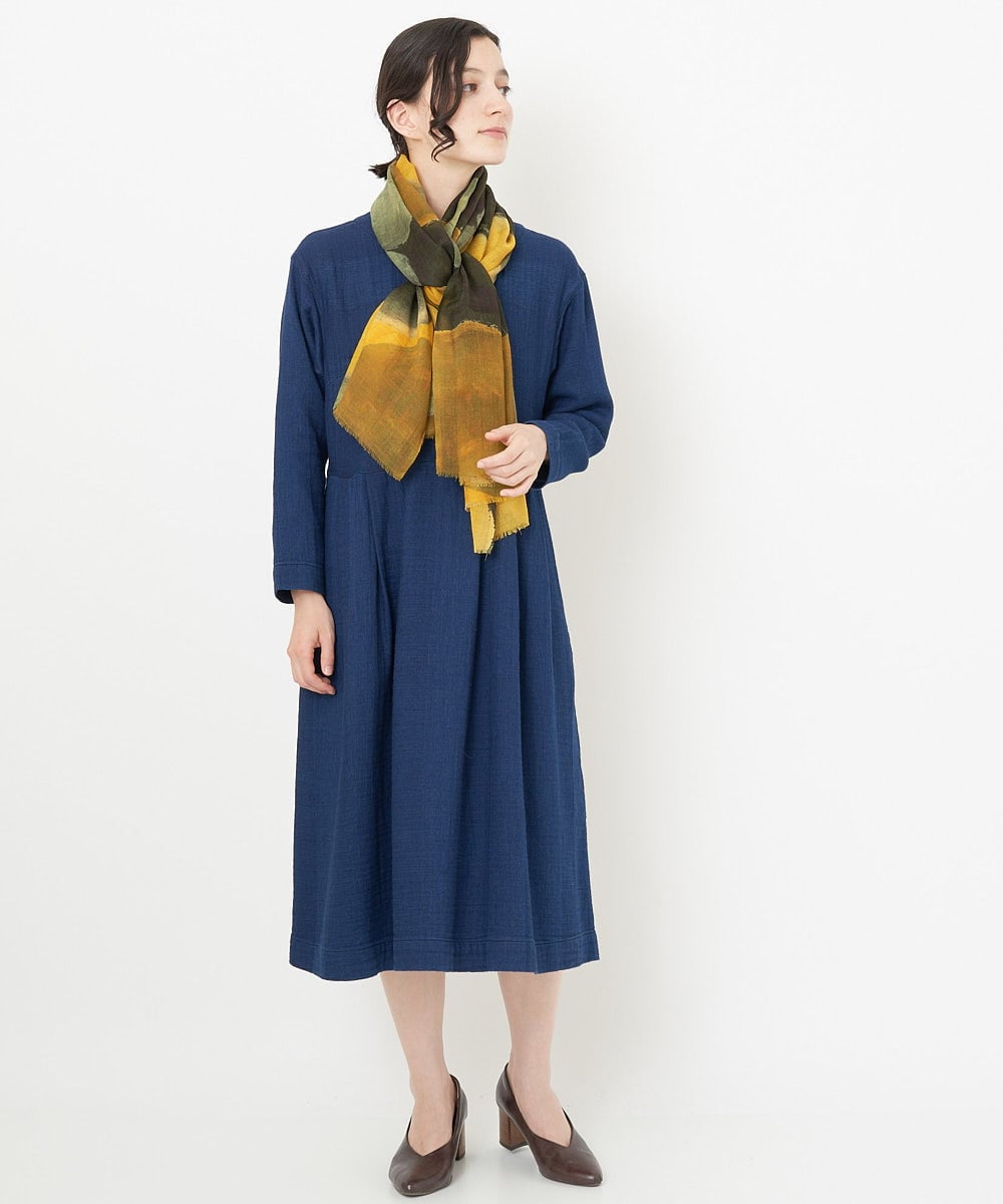 NHEJS14450 GIANNI LO GIUDICE(小さいサイズ)(メゾン ドゥ サンク) 二重織ガーゼデニムワンピース ネイビー