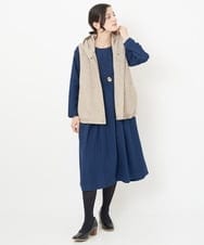 NHEJS14450 GIANNI LO GIUDICE(小さいサイズ)(メゾン ドゥ サンク) 二重織ガーゼデニムワンピース ネイビー