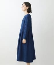 NHEJS14450 GIANNI LO GIUDICE(小さいサイズ)(メゾン ドゥ サンク) 二重織ガーゼデニムワンピース ネイビー