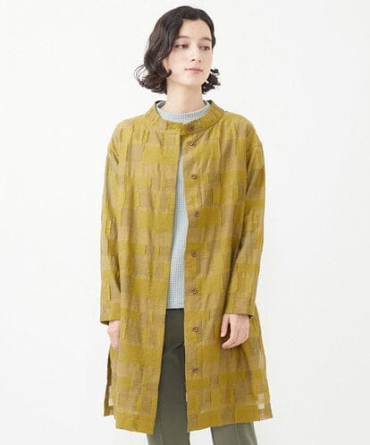 NHEJV41360 GIANNI LO GIUDICE(小さいサイズ) スクエアカットジャガードロングブラウス