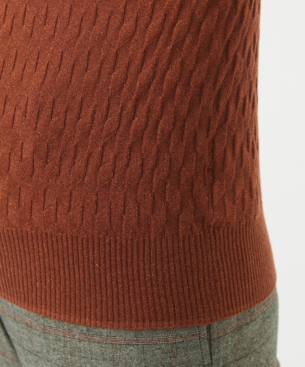 NHFAB21250 GIANNI LO GIUDICE(小さいサイズ)(メゾン ドゥ サンク) ウール混ラメニット オレンジ
