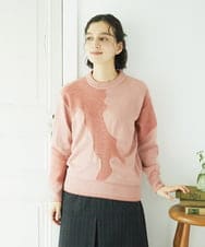 NHFAE11330 GIANNI LO GIUDICE(小さいサイズ)(メゾン ドゥ サンク) インターシャイタリアジャガードニット ピンク