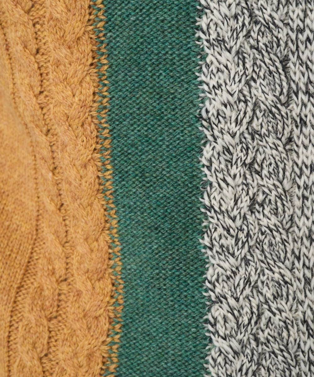 NHFAE20330 GIANNI LO GIUDICE(小さいサイズ)(メゾン ドゥ サンク) [日本製]SILEインターシャニットベスト ネイビー系