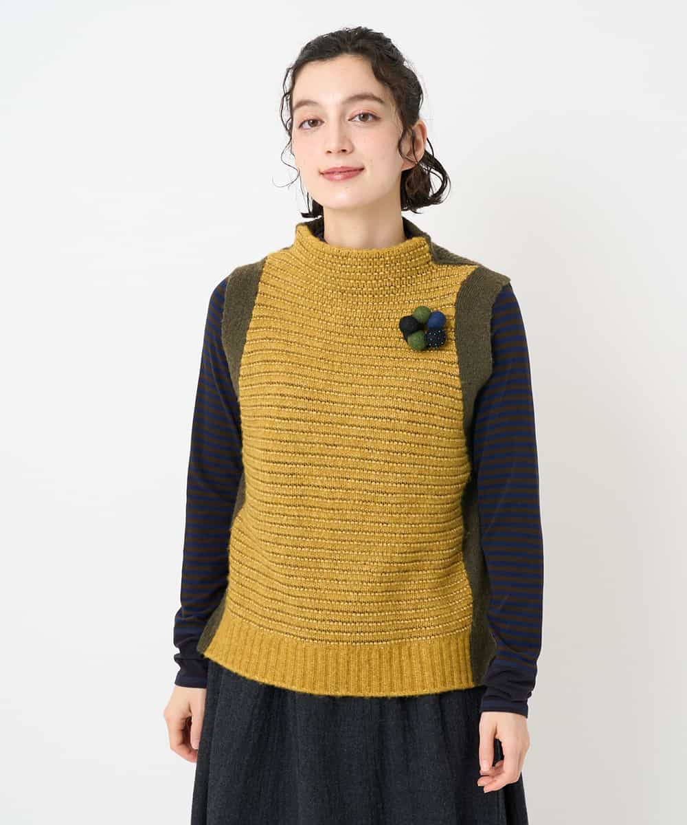 NHFAE35250 GIANNI LO GIUDICE(小さいサイズ)(メゾン ドゥ サンク) MEETニットベスト イエロー