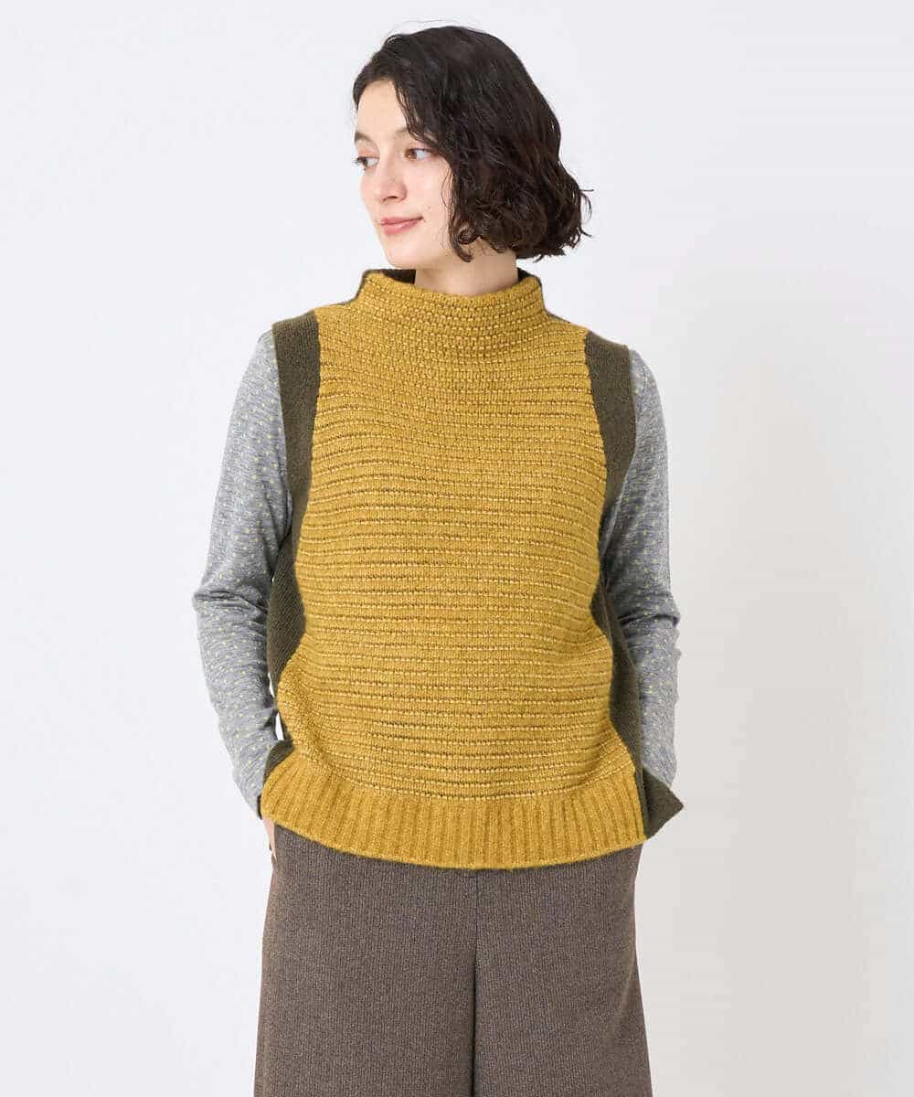 NHFAE35250 GIANNI LO GIUDICE(小さいサイズ)(メゾン ドゥ サンク) MEETニットベスト イエロー