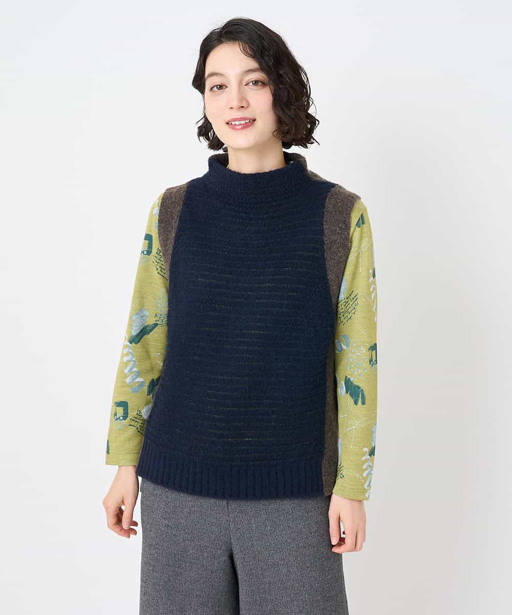 NHFAE35250 GIANNI LO GIUDICE(小さいサイズ)(メゾン ドゥ サンク) MEETニットベスト イエロー