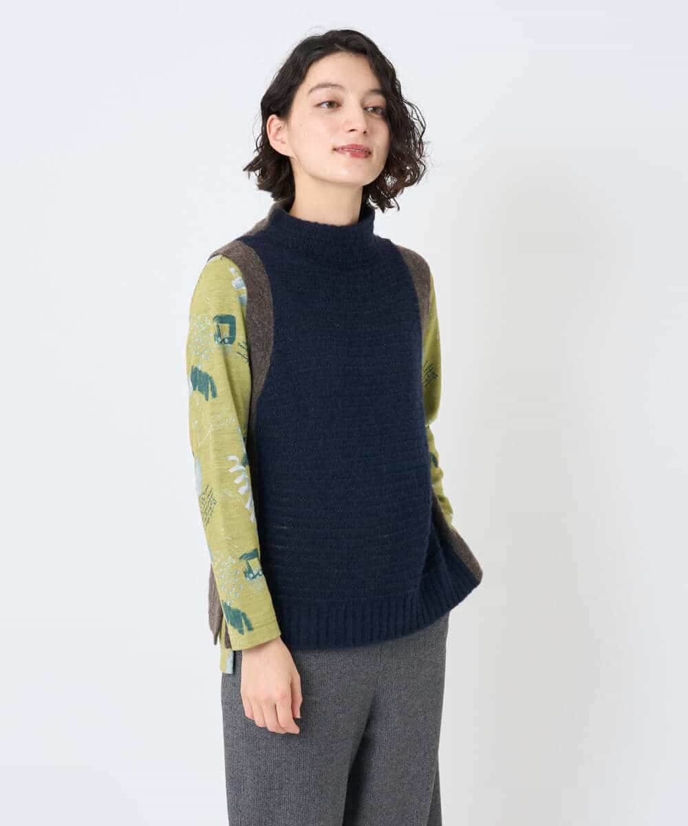 NHFAE35250 GIANNI LO GIUDICE(小さいサイズ)(メゾン ドゥ サンク) MEETニットベスト イエロー