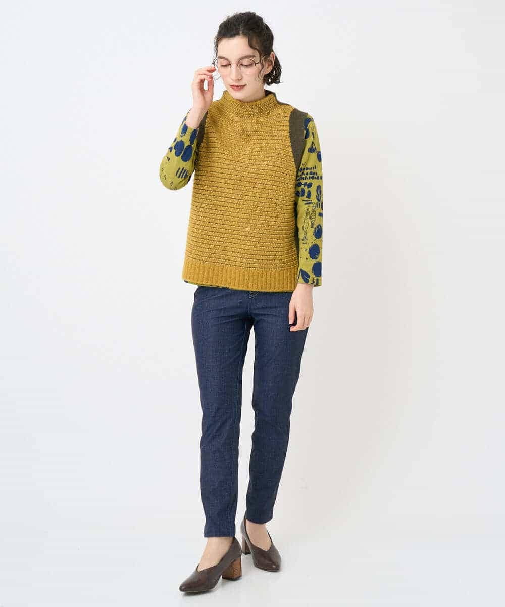 NHFAE35250 GIANNI LO GIUDICE(小さいサイズ)(メゾン ドゥ サンク) MEETニットベスト イエロー